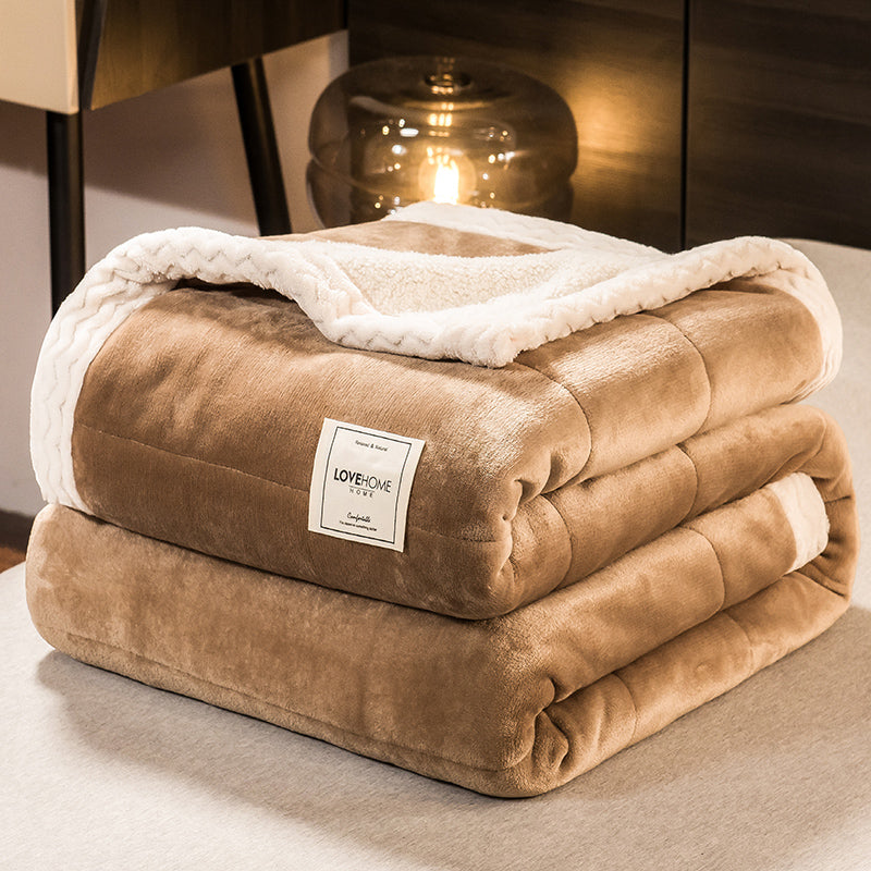 JOLUSERE Plush Sherpa Bed Blanket,60"x80" Reversible Throw Blanket for Bed Couch,Soft Blanket for Adults All Season,Brown