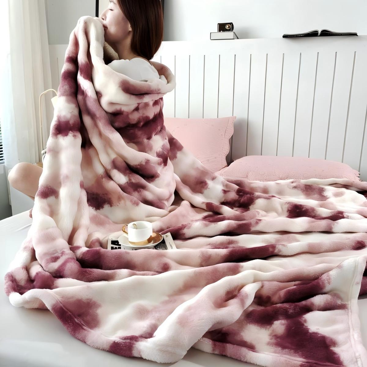 JOLUSERE Velvet Throw Blanket,60"x80" Ultra Soft Fuzzy Throw Blanket for Bed Couch,Bed Blanket for Adults All Season,Wine Red