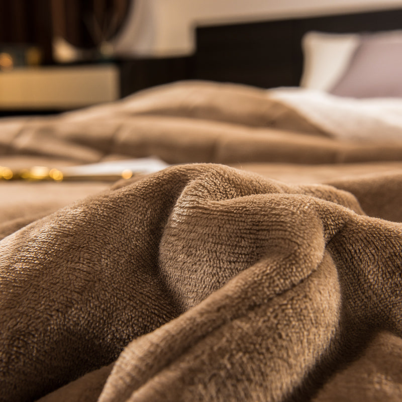 JOLUSERE Plush Sherpa Bed Blanket,60"x80" Reversible Throw Blanket for Bed Couch,Soft Blanket for Adults All Season,Brown