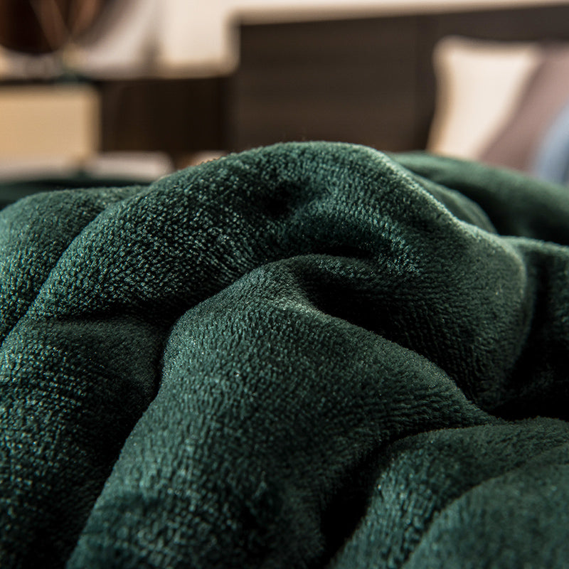JOLUSERE Plush Sherpa Bed Blanket,60"x80"Reversible Throw Blanket for Bed Couch,Soft Blanket for Adults All Season,Green