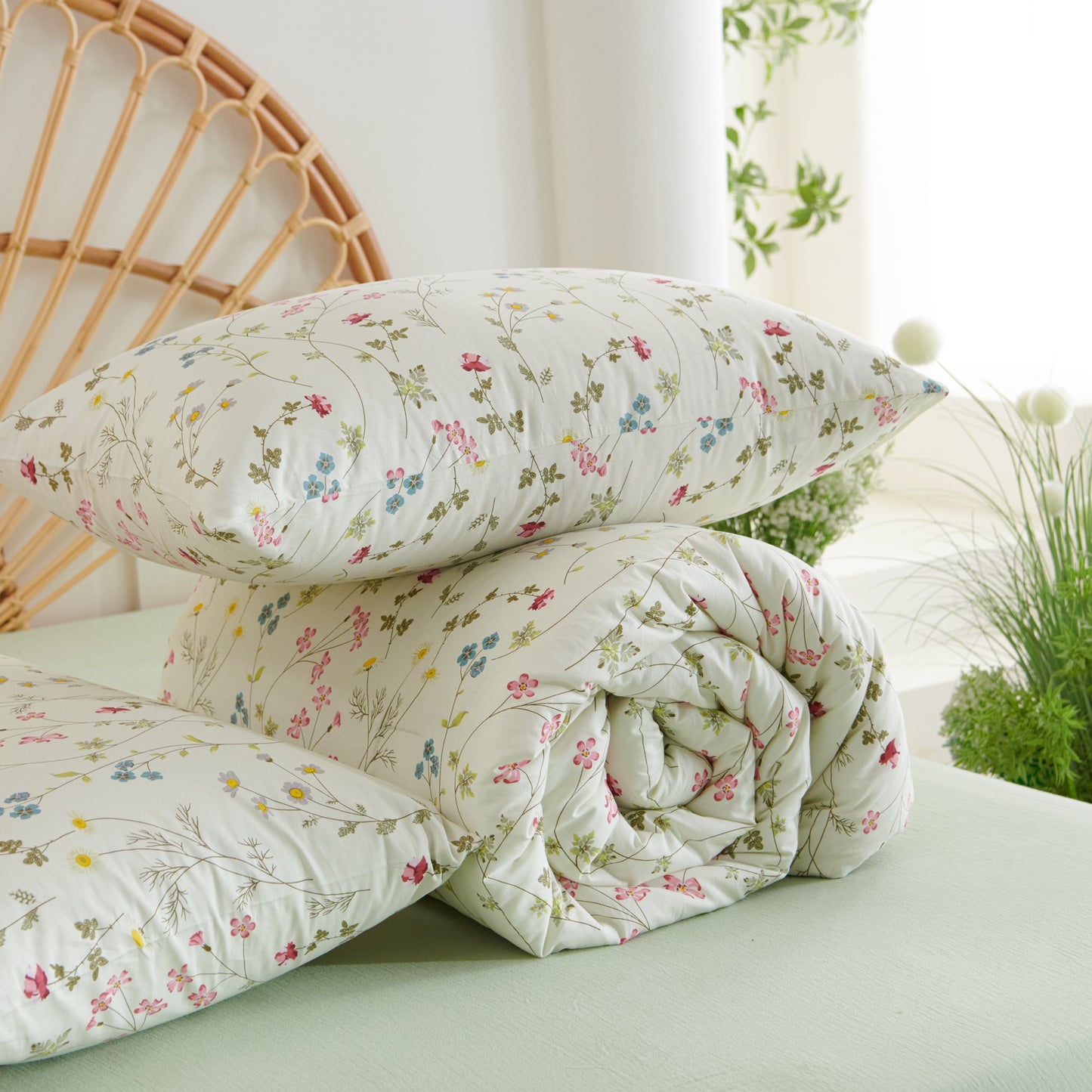 JOLUSERE 100% Organic Cotton Duvet Cover Full Sets,3 Piece Soft Breathable Cotton Duvet Cover Sets,Creamy White