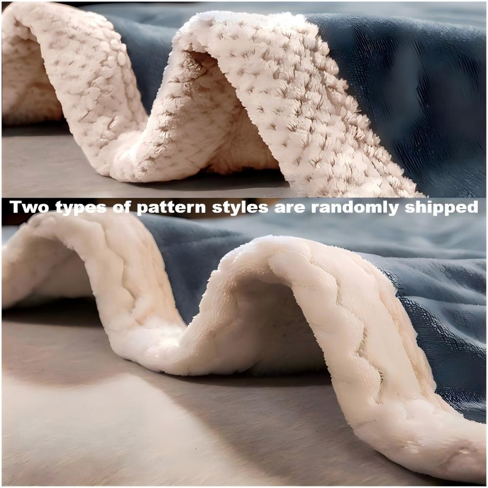 JOLUSERE Plush Sherpa Bed Blanket,60"x80"Reversible Throw Blanket for Bed Couch,Soft Blanket for Adults All Season,Blue