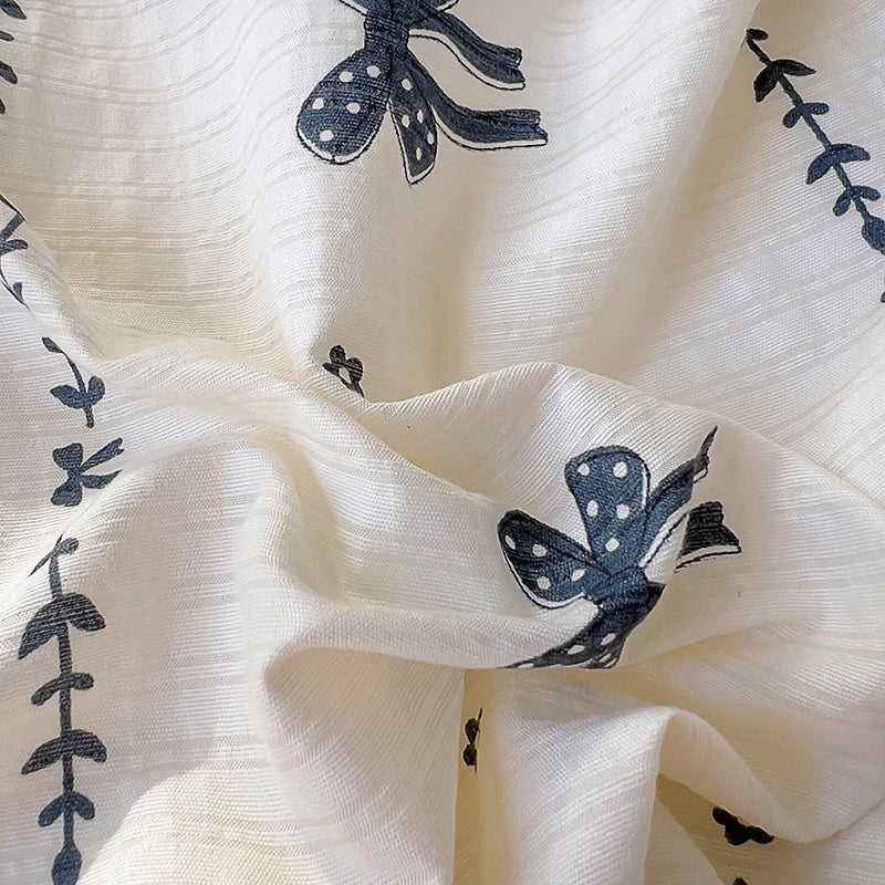 JOLUSERE 2 Pieces Reversible Duvet Cover Twin Set White with Black Bows Flowers