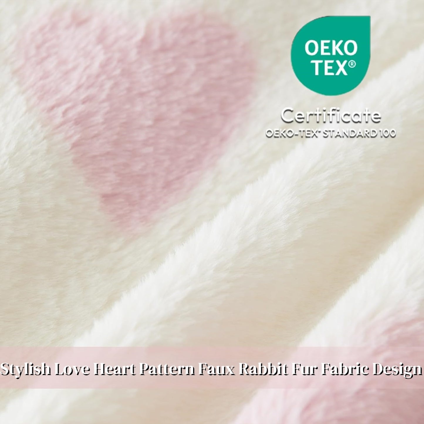 JOLUSERE Fluffy Flannel Duvet Cover Twin Set, 2-Piece Faux Rabbit Fur Luxury Cozy Warm Winter Bedding Set,Pink Heart White