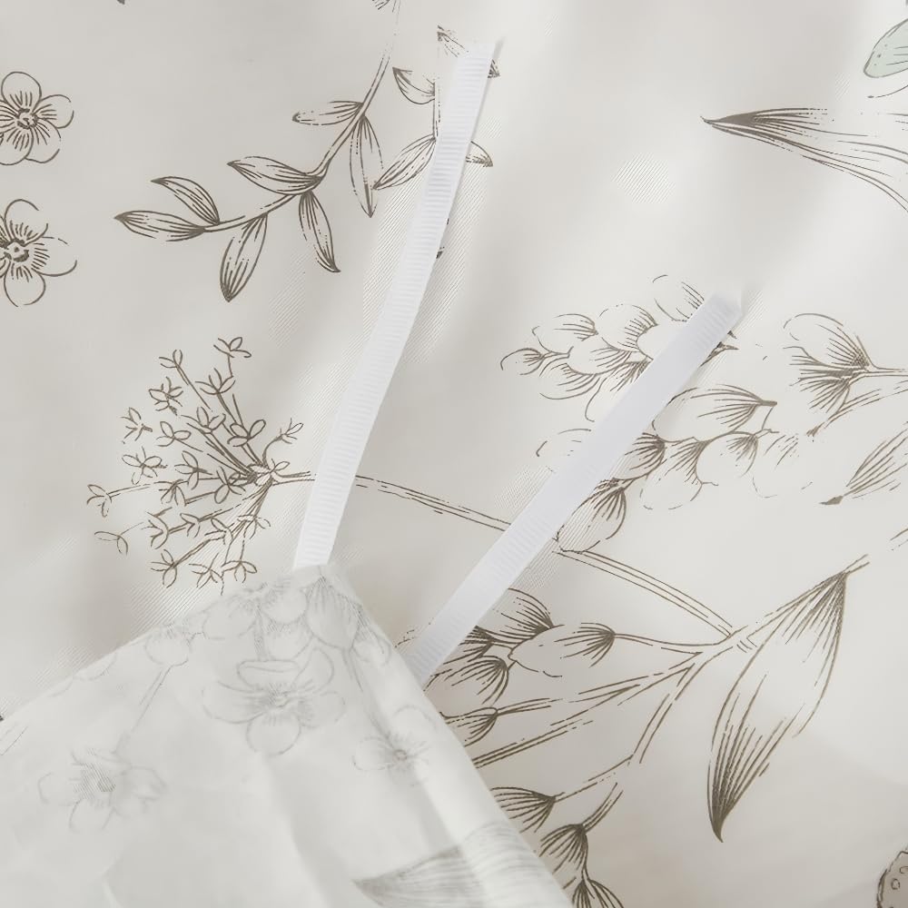 JOLUSERE 100% Cotton Duvet Cover White Floral Duvet Cover Set with Colorful Butterfly Pattern Full Size,Pearl White