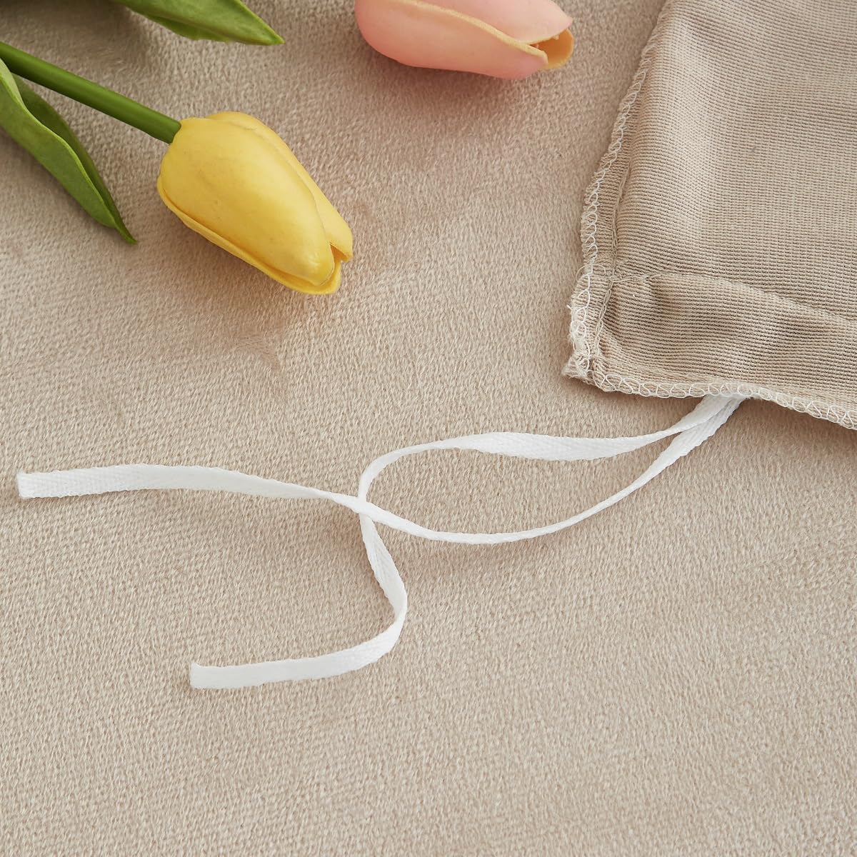 JOLUSERE Oatmeal Beige Velvet Duvet Cover King Set, 3-Piece Ultra Soft Fluffy Flannel Winter Bedding Cover