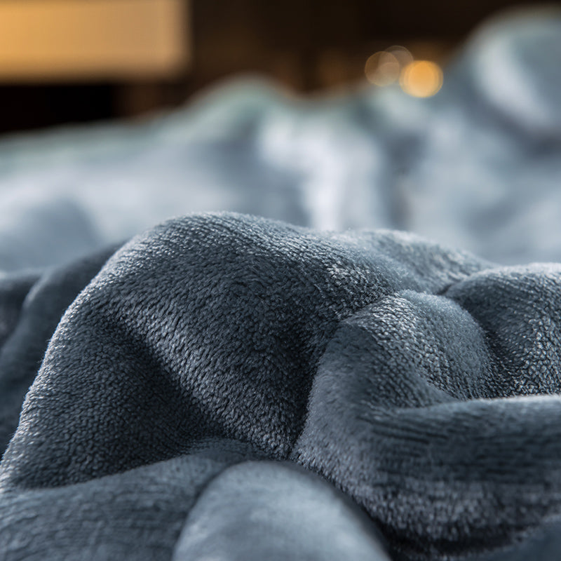 JOLUSERE Plush Sherpa Bed Blanket,60"x80"Reversible Throw Blanket for Bed Couch,Soft Blanket for Adults All Season,Blue