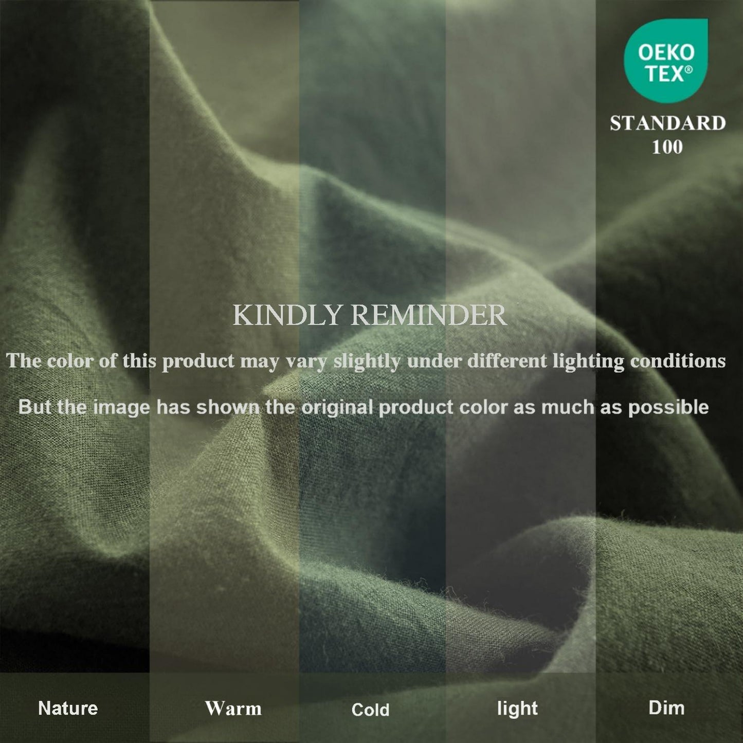 JOLUSERE 100% Organic Yarn-Dyed Cotton Duvet Cover Queen Set, 3 Pieces Cotton Bedding Duvet Cover,Ultra Soft & Fade Resistant,Forest Green